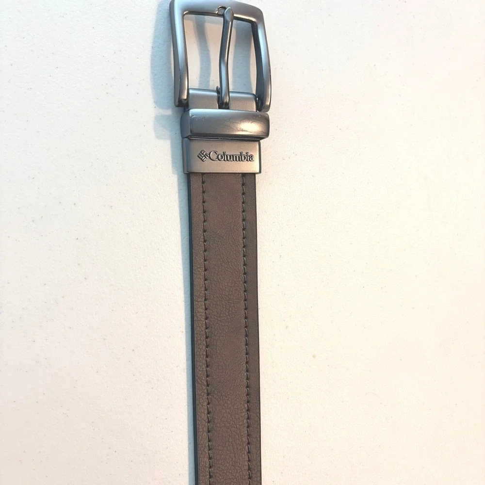 Columbia Reversible Buck Leather Top Belt 38 Brown/Black 11CO02F4